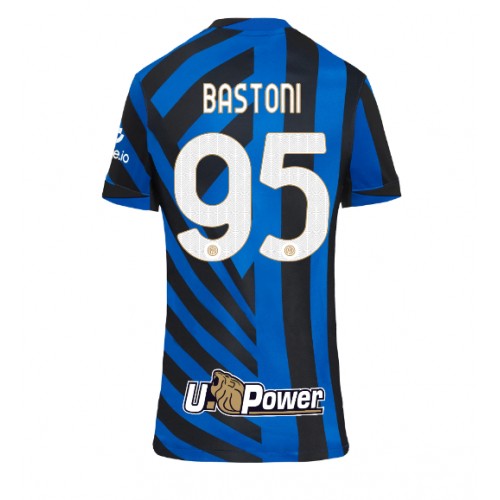 Fotballdrakt Dame Inter Milan Alessandro Bastoni #95 Hjemmedrakt 2024-25 Kortermet